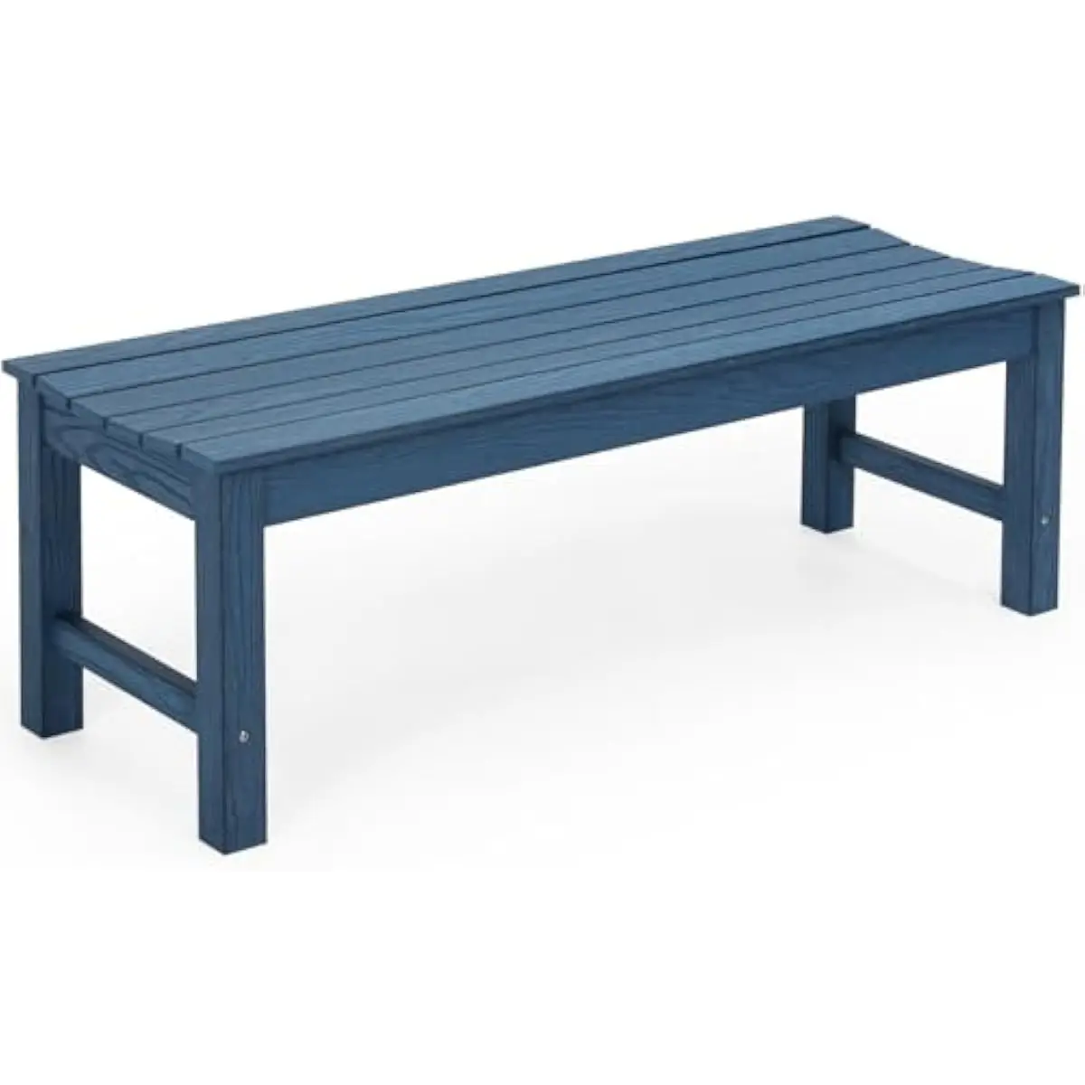 Outdoor bench for two adults, weatherproof patio seating with 3D wood grain texture, 800 lb load capacity, all-season durable HI