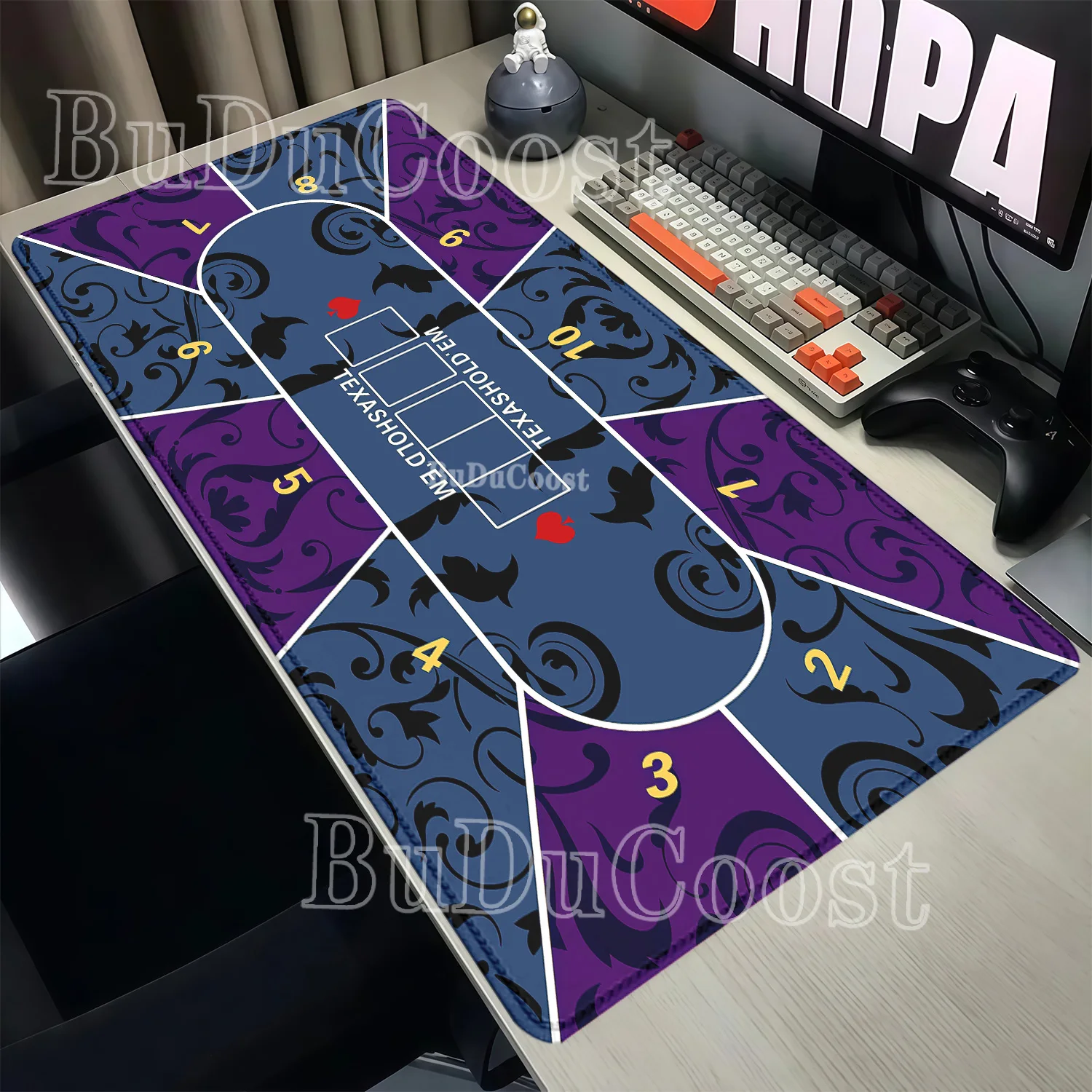 Gaming Mouse Pads HD Printing Texas Hold'em Portable Durable Stitch Edge Poker Entertainment Office Accessories Larger Desk Mat