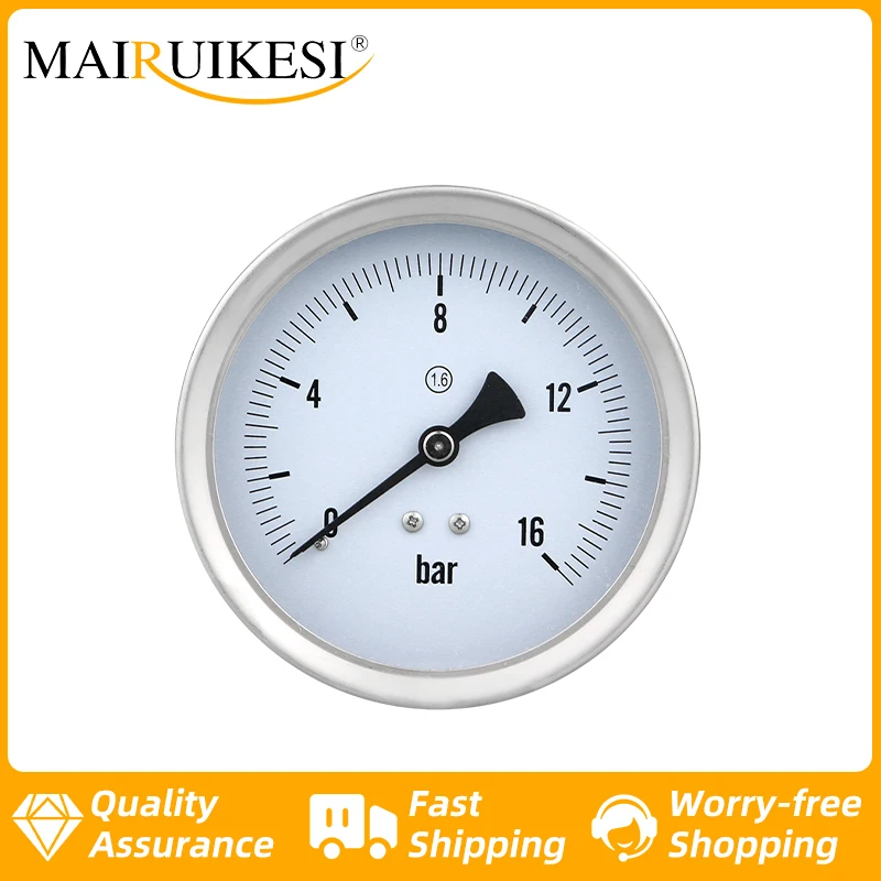 Factory hot seal Pressure Gauge 100mm 304ss stainless steel precision 1.6% back connection Hydraulic high Manometer