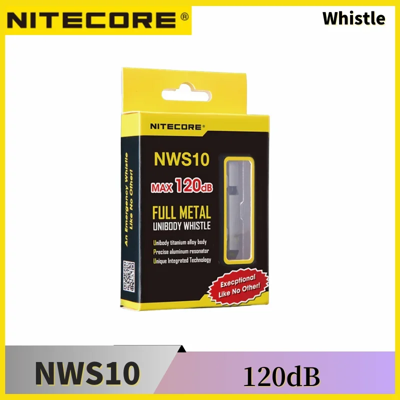 

Nitecore NWS10 Titanium Emergency Whistle Necklace Pendant Outdoor 120dB with Key Chain+Free Shipping