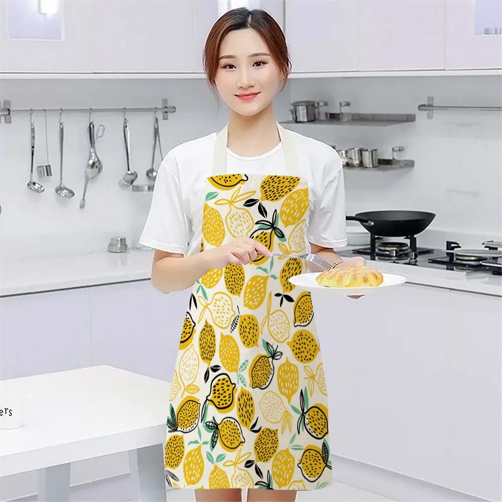 Fruit Watermelon Cantaloupe Pineapple Print Sleeveless Apron Kitchen Apron Home Cooking Bakery Shop Woman Clean Apron Delantal