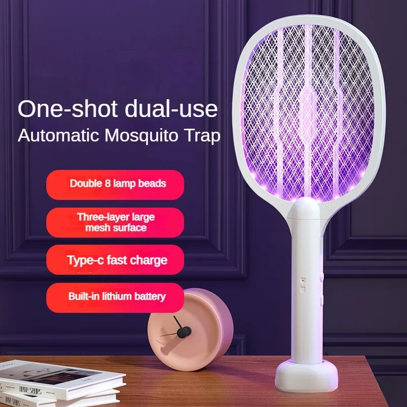 

3 in 1 Electric Mosquito Swatter with Mosquito Killer Light, Upgraded 3000V Electric Mosquito Swatter, TYPE-C Charging Function