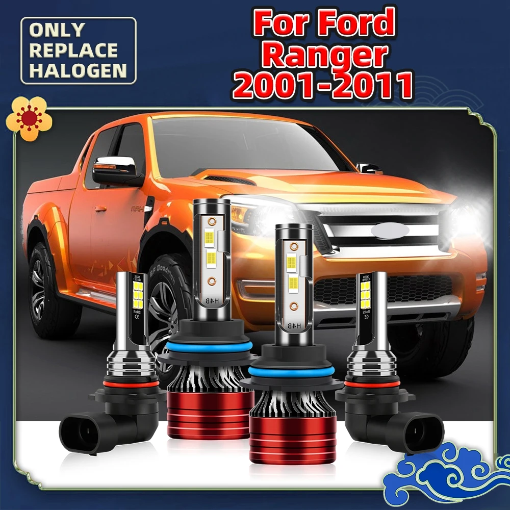 

LED 16000LM Car Headlight Bulbs +Auto Fog Lamps 12V Luces For Ford Ranger 2001 2002 2003 2004 2005 2006 2007 2008 2009 2010 2011