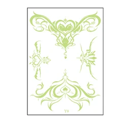 Meimo Temporary Sticker Tattoo Sticker Sexy Chest Thigh Sticker Nightglow Pattern Waterproof Disposable Sticker