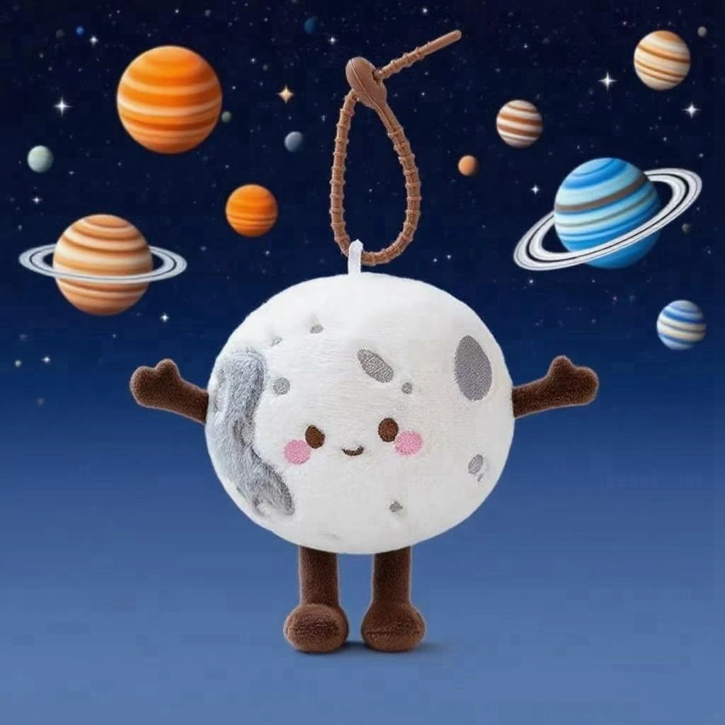 Galaxy Planet Doll Cute Earth Mars Venus Sun Saturn Bending Moon Round Moon Plush Toy Solar System Planet Pendant Kid Best Gift