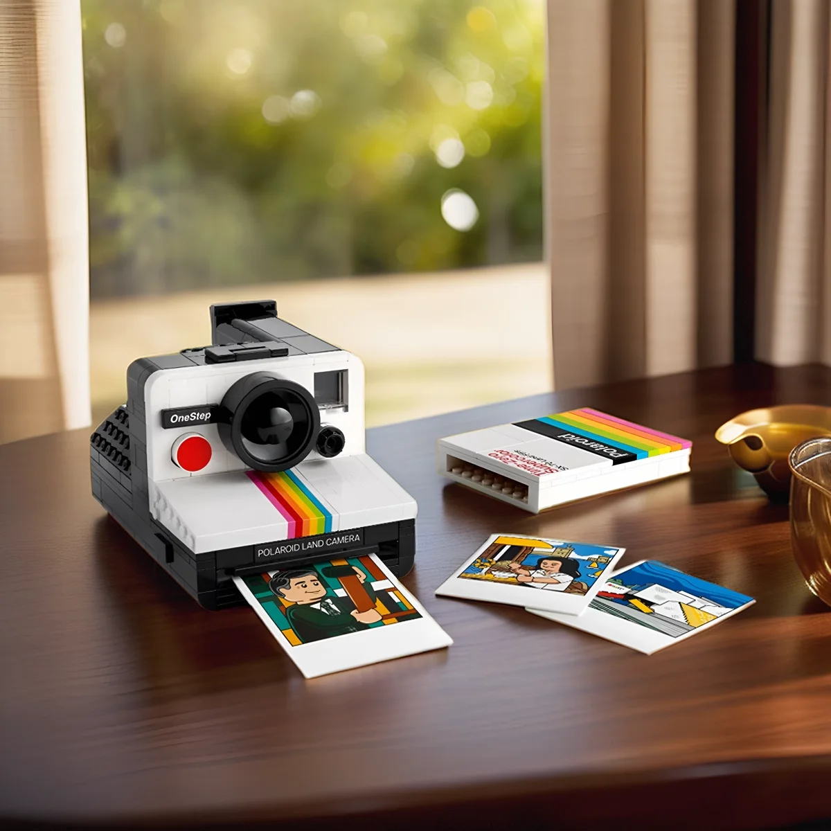 Nowy produkt Polaroid Lai Lai 21345 kamera Retro klocki do budowy zabawek urodzinowych dla chłopców i dziewcząt prezent na walentynki