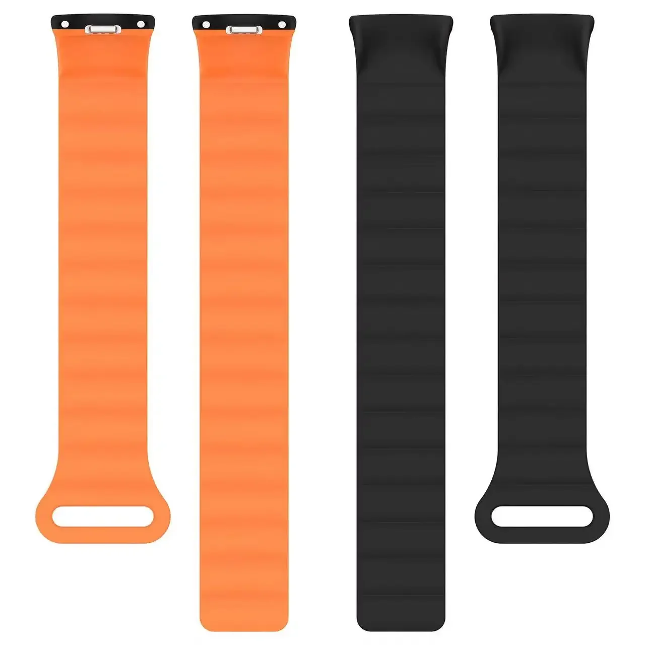 Pulseira de silicone com laço magnético para xiao mi band 9, pulseira esportiva de cor dupla, acessório para xiao mi band 8 nfc correa