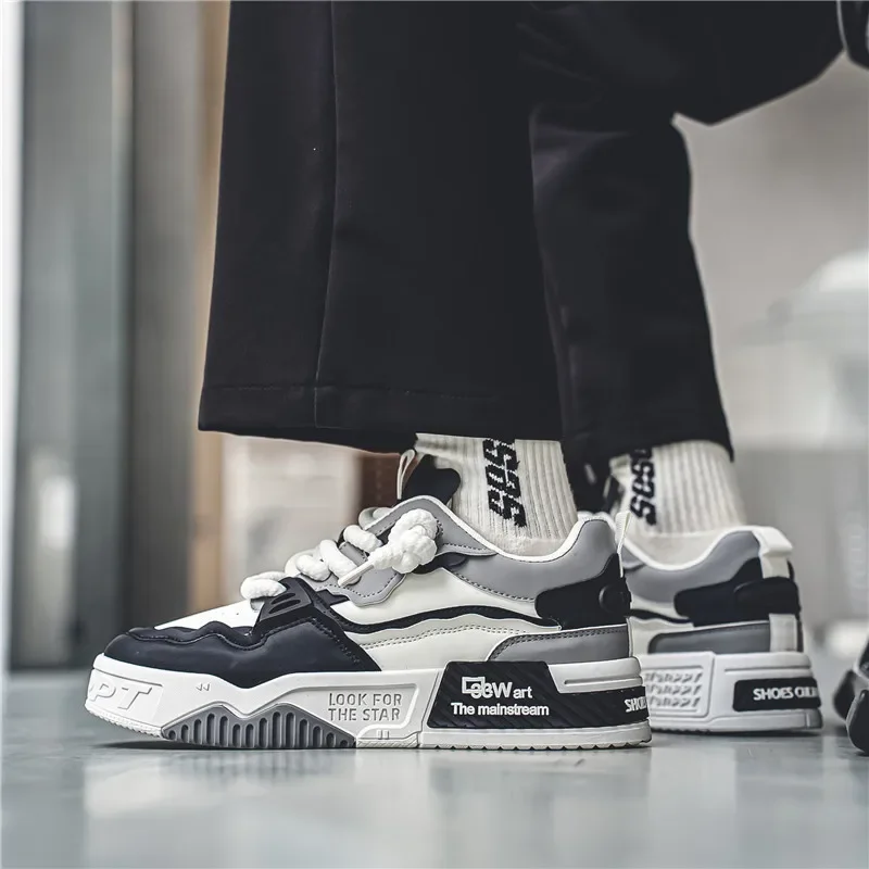 أحذية تزلج عصرية للرجال، أحذية رياضية كاجوال مريحة غير قابلة للانزلاق للأنشطة الخارجية للرجال