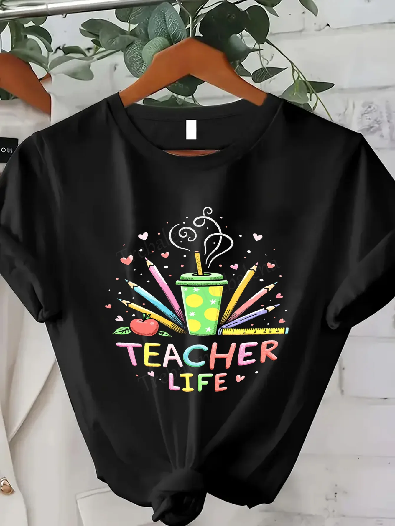 

Women T-shirt Teacher Life T-Shirt - Cute & Colorful School Teacher Tee