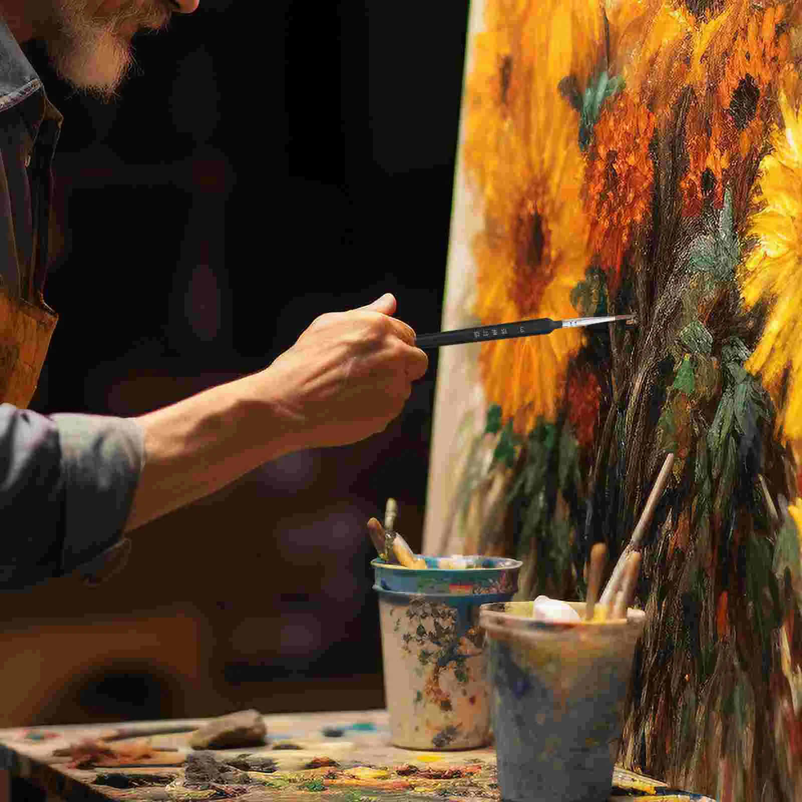 5 Pcs Nail Polish Kit Miniature Paint Top Coat Detail Brush Fine Detailing Child