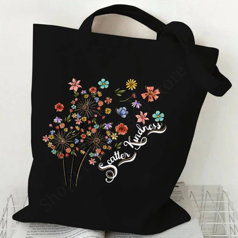 Bolsa tote de lona floral "cultivando um pequeno humano" bolsa feminina de jesus vintage jardineiro amante de plantas bolsa de ombro de compras botânica