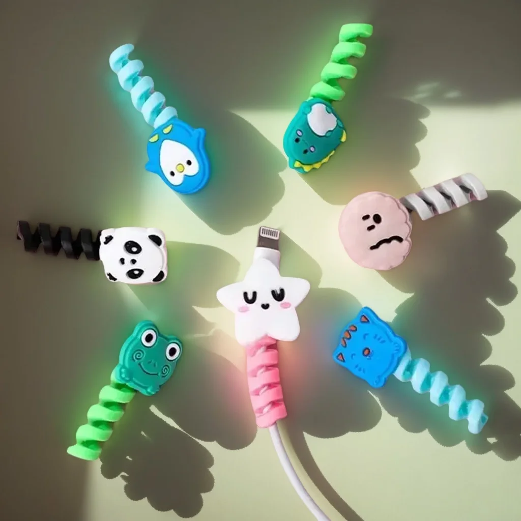 

​​4PCS Cute Bite Cartoon Animal Cable Protector - Mini Cord Wire Cover Charging Cable Winder Set​​