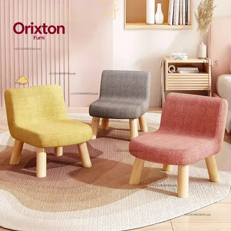 Small Compact Backrest Chair Living Room Sofa Stool Simple Doorway Shoe Changing Bench Children's Low Stool for Household Use