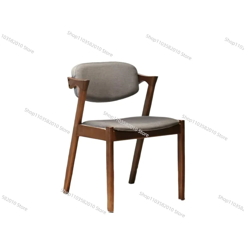 

Furniture Japanese Design Dining Room Furniture Z-Shaped Fabric Upholstered Wooden Legs Dining Chair