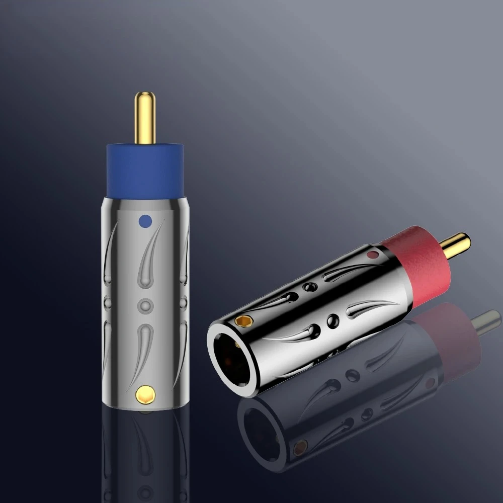 VR105G VR105S RCA Plug Pure Copper Gold Silver Plated Connector Non-magnetic Hifi Audio Video AMP TV AV DVD Signal Cable