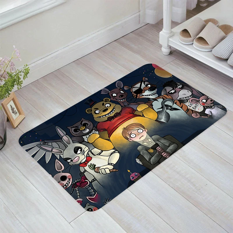 Five N-Nights At F-Freddys Game Floor Mat Room Rugs Balcony Doormat Entrance Door Kitchen Carpet Carpets Home Foot Rug Mats Bath