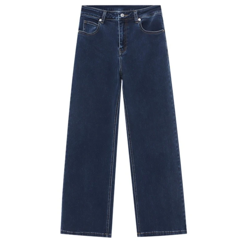

Denim Pant Women Jeans Wide Leg Long Pants High Waist Straight Trousers Y2k Streetwear Elegant Capris Work Casual Autumn Winter
