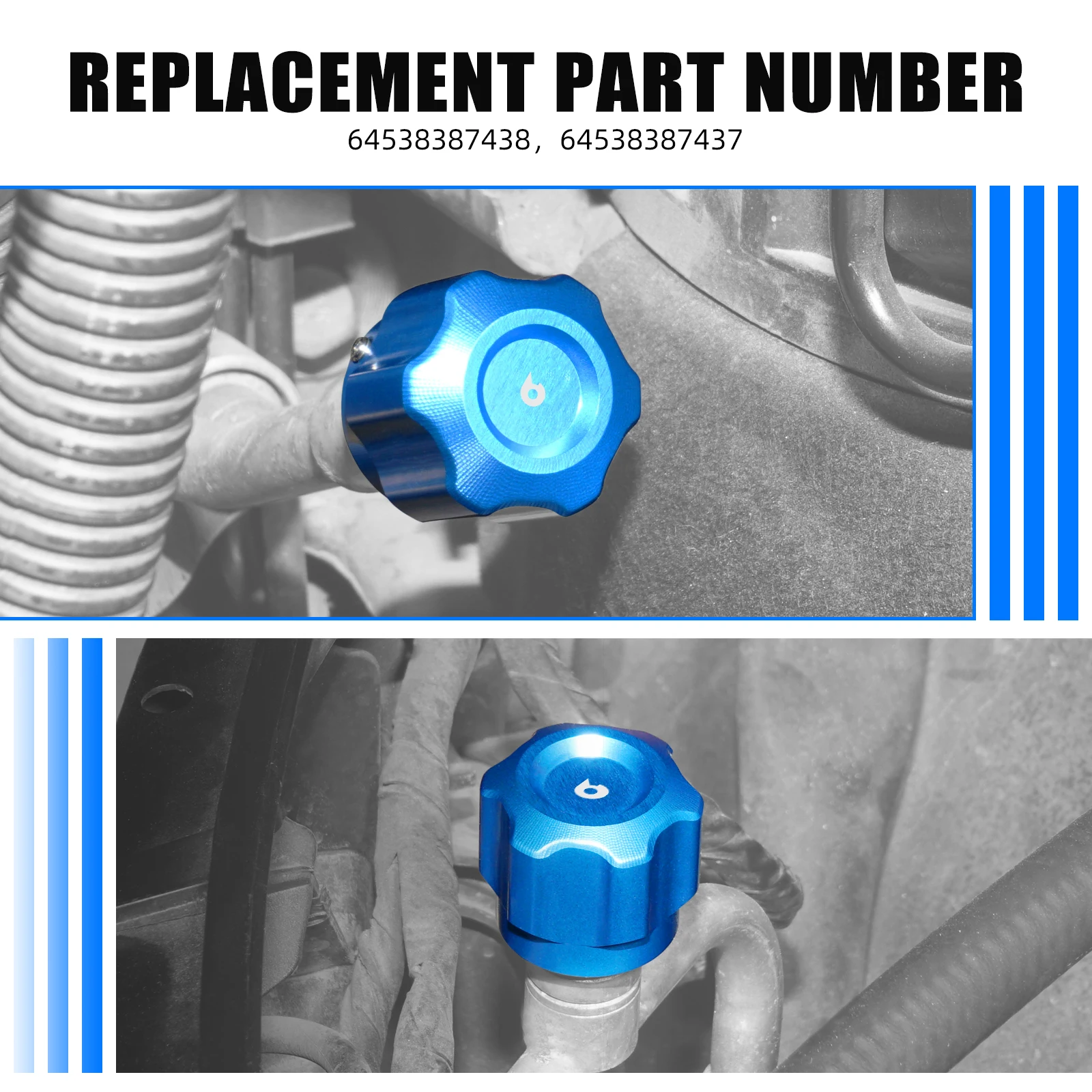 BEVINSEE Air Conditioning Valve Cap for BMW E46 E90 E92 E36 E60 X1 X3 X5 Z4,for MINI R50 R53 R56,Replace 64538387438,64538387437