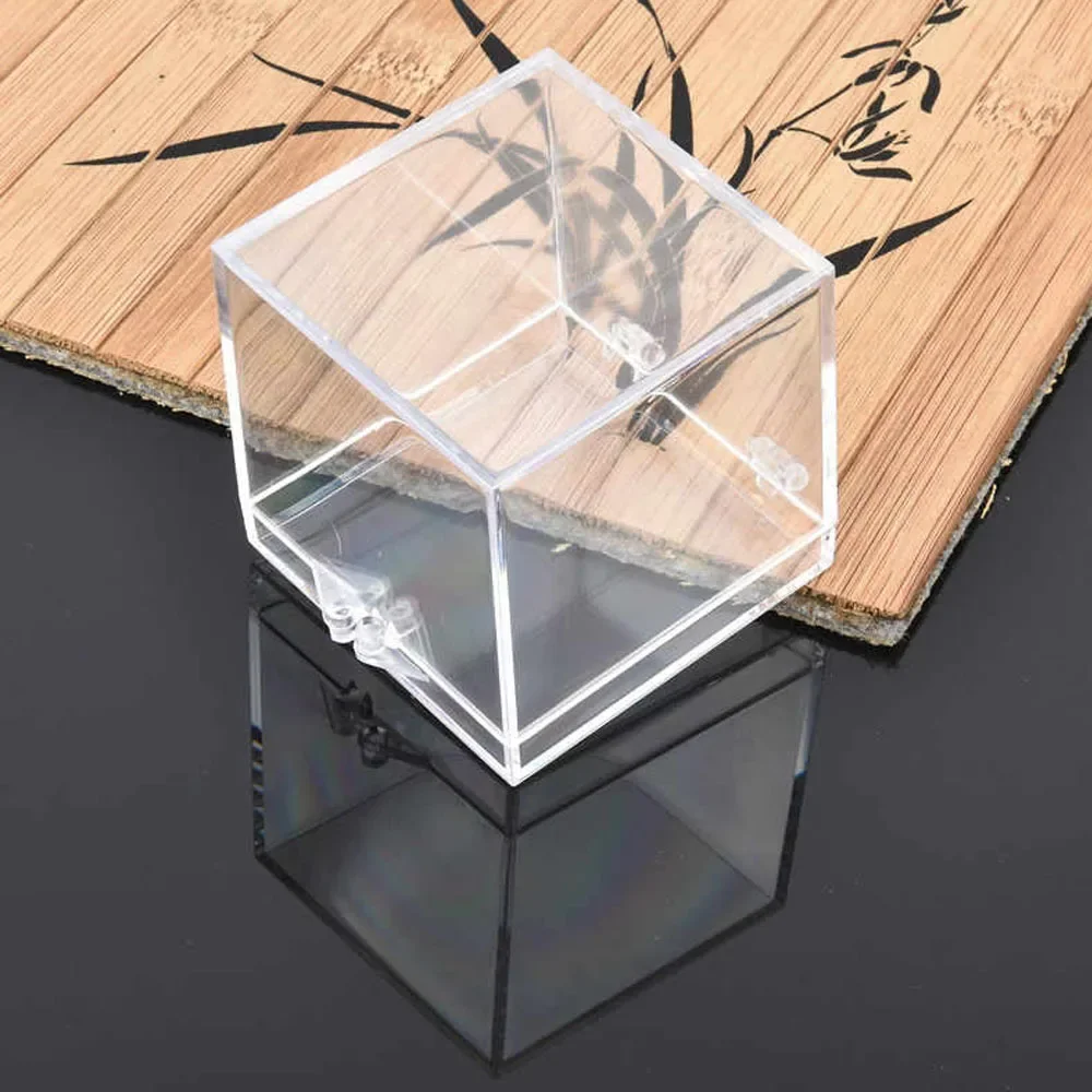 Square Transparent Plastic Specimen Box Rock Gem Ore Mineral Sample Display Storage Case Home Collection Organizer Box