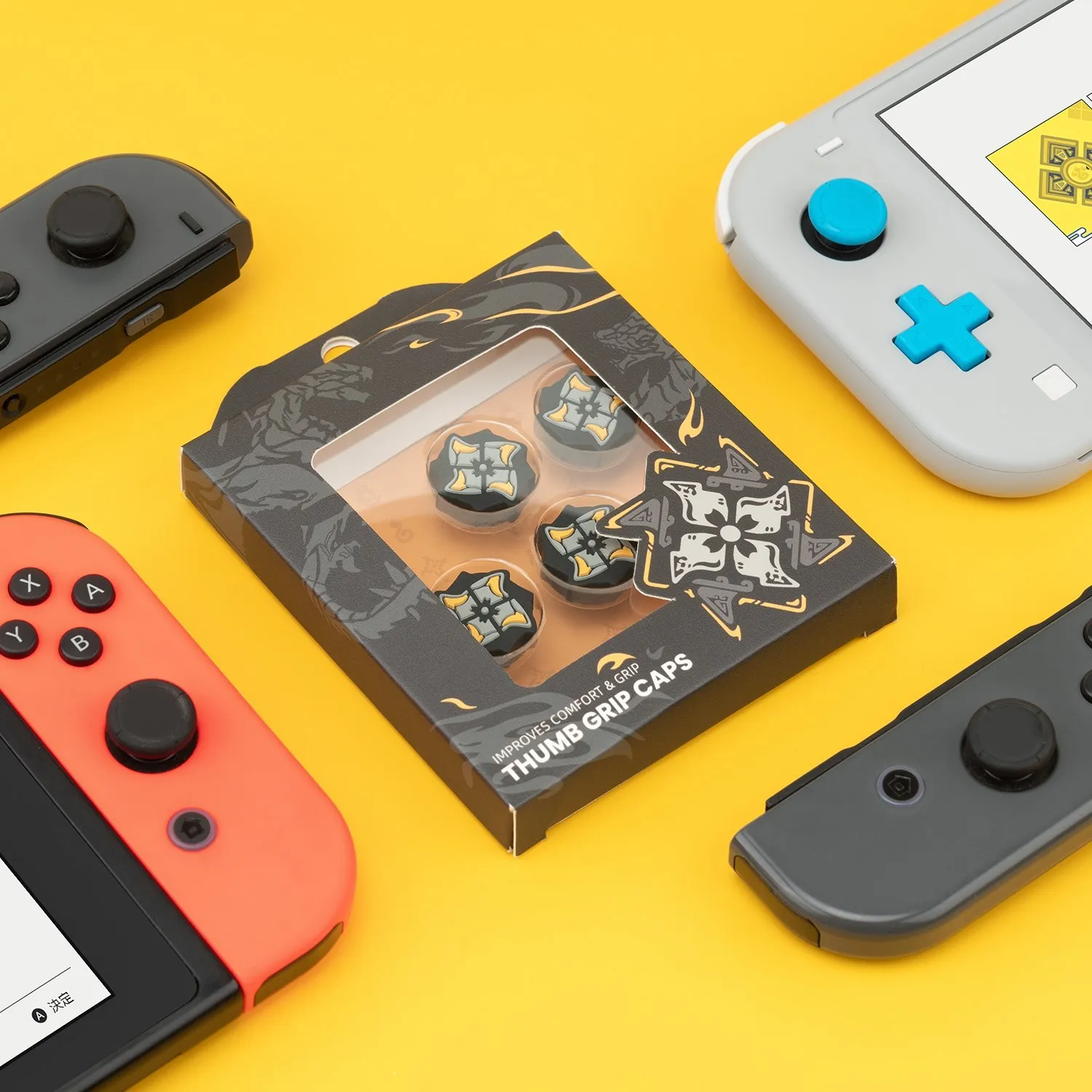 Tapas de Joystick para Nintendo Switch y Switch Lite, cubiertas de Thumbstick Shuriken negras geniales para Nintendo Switch OLED NS, accesorios