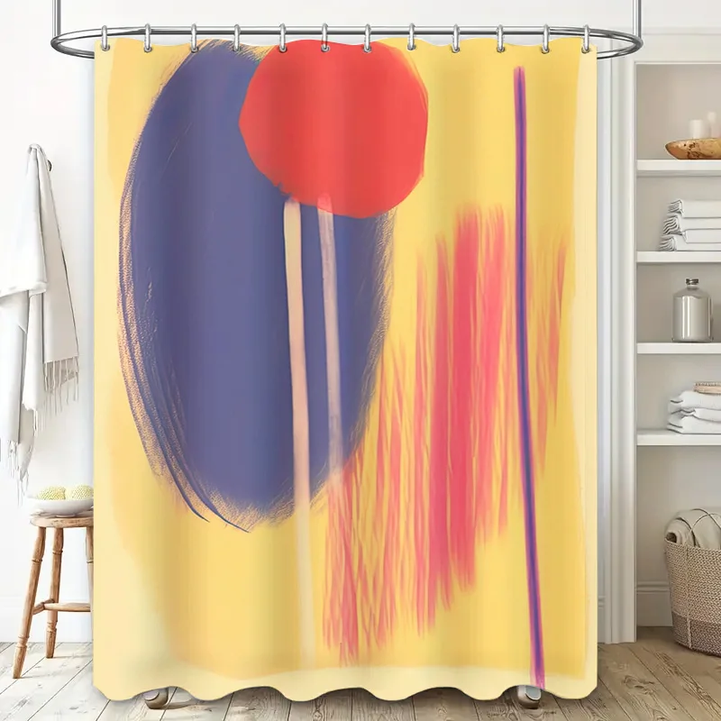 Colorful Bath Curtain with Blue Red Paint Splatter Design for Bathroom Decor Modern Shower Curtains Set in Various Sizes AliExpr