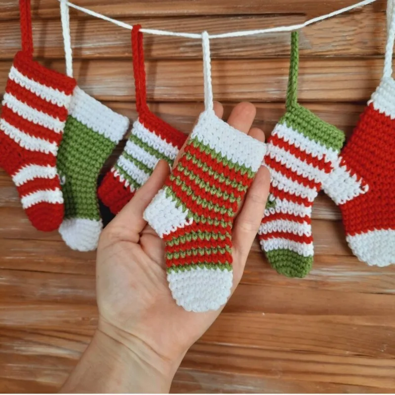 Soft Knitted Christmas Stocking with Red Snowflake Letters, Christmas Socks, Gift Bags, Tree Decor, 1Pc