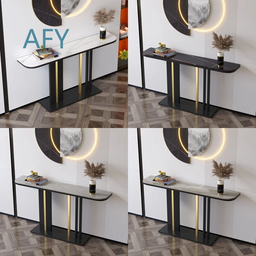 Semi-Circular Stone Entry Table for Modern Minimalist Living Room Wall-Mounted Console Desk with Ins Style Creative Design