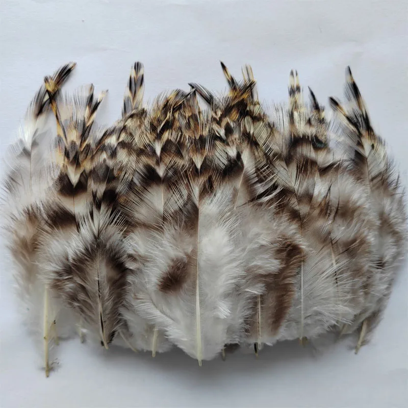 200Pcs 7-10cm Loose Natural Grey Grizzly Rooster Saddles Feathers for Art, Millinery,Craft, Rooster,Grizzly,Trim