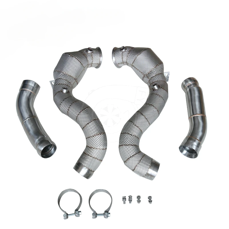 Para Mercedes Benz AMG W205 C63 caulado com proteção térmica Downpipe