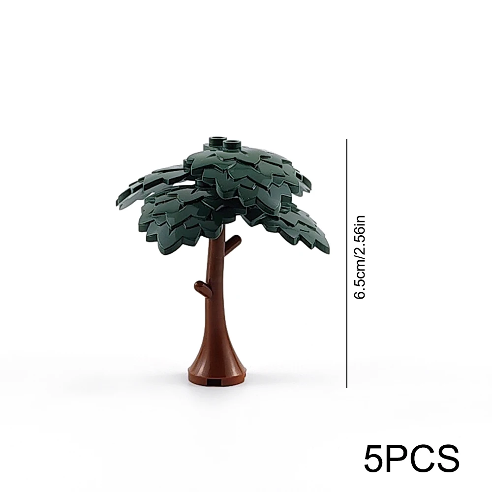 MOC Stadt Garten Baustein Baum Spielzeug DIY Montage Kiefer Kokospalme Street View Wald Pflanze Stamm Blätter Gras Zubehör