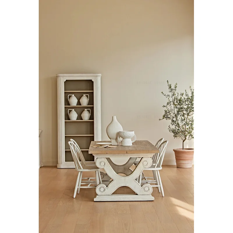 custom.French Vintage Kitchen Furniture Natural Recycled Pine Handmade Dining Table Dining Table Set 6 Seater
