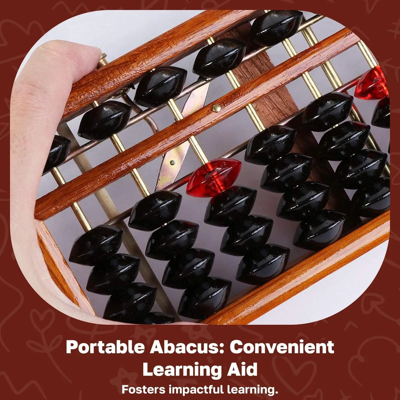 17 colonne Abaco matematico Perline di conteggio in legno Aiuto per l'apprendimento Giocattoli educativi per bambini Numeri di educazione matematica per bambini