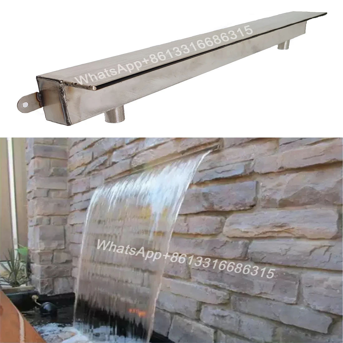 Courtyard garden fish pond water waterfall rain curtain water outlet curtain wall 304 stainless steel waterfall garden landscape