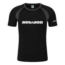 Camiseta con estampado de Sea Doo Seadoo Moto para hombre, camiseta de verano de algodón raglán de manga corta con cuello redondo, ropa de calle, camisetas