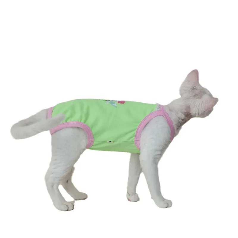 Cute Belly Protection Camisole, Pure Cotton, Skin Friendly, and Easy To Wear. Sphinx Hairless Cat German Clothing