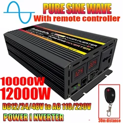 10000/12000W Onda Sinusoidale Pura Inverter di Potenza Trasformatore di Tensione Display Digitale Intelligente Auto Casa Esterna Convertitore DC12V-220V