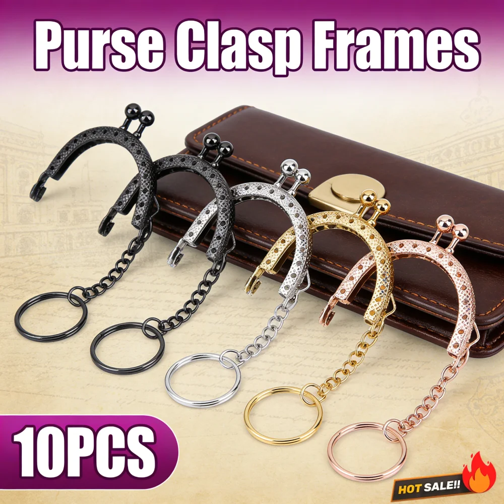 

Застежка-карабин для сумок 5 цветов, 1,97 дюйма, с брелоком, 10 шт. для изготовления кошельков и поделок своими руками