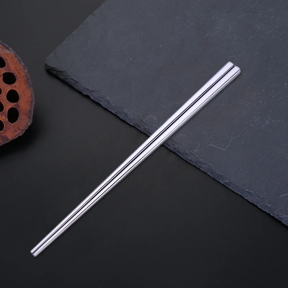 

1 Pair 304 Stainless Steel Square Chopsticks Reusable Metal Kitchen Utensils For Rice Vegetables Meat Dishwasher Safe Silver