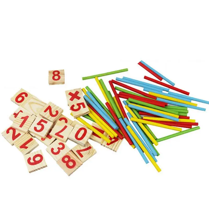 Kids Counting Sticks Teaching Aids Number Math Calculate Game Colorful Counting Sticks Kids Learning Educational Toys