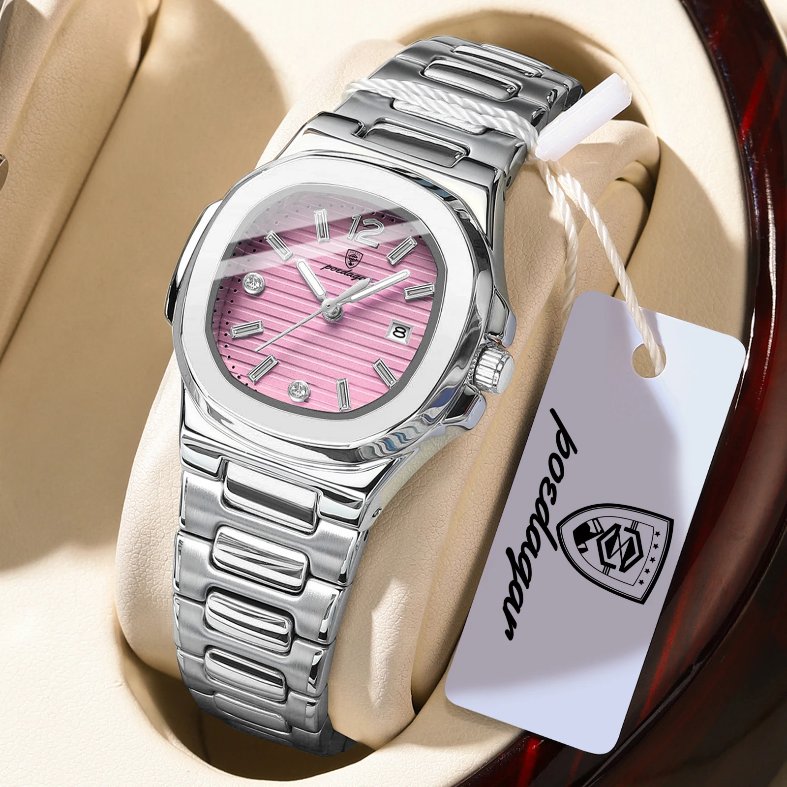 POEDAGAR Square Fashion Woman Wristwatch Luminous Waterproof Date Ladies Watch Luxury High Quality Quartz Women's Watches Reloj