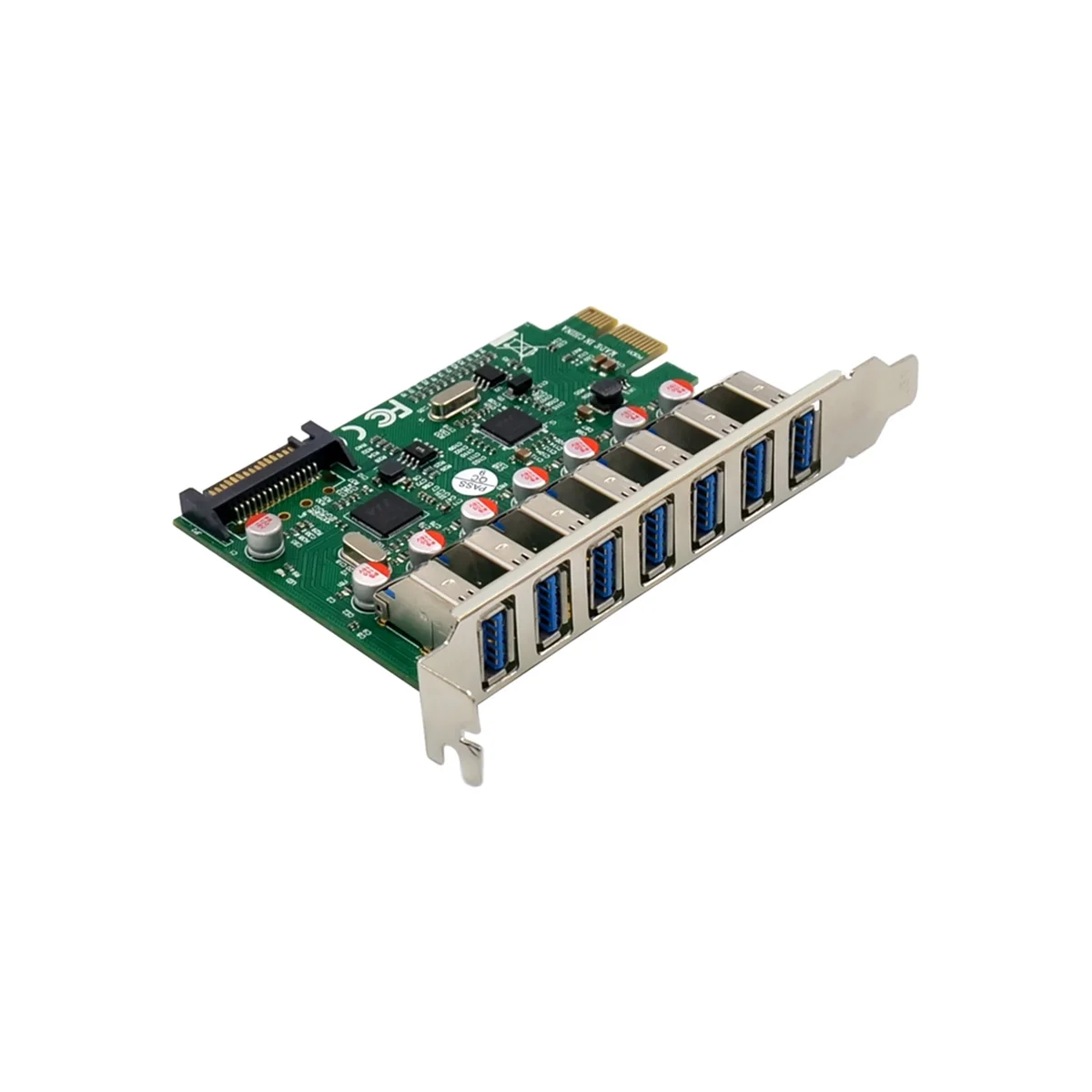 AT87-ST69 PCIe X1 VL812 7 Port USB 3.0 5G Speed Industrial Computer Equipment Multi-Functional Convenient Expansion Card