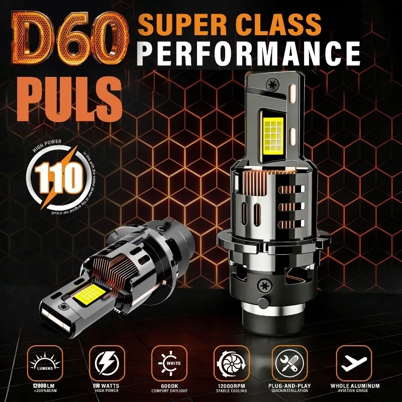 

D2S D4S LED Headlight Canbus Car Headlights Bulbs LED Lights High Power 10W 12000LM Turbo Lamp 6000K Plug&Play