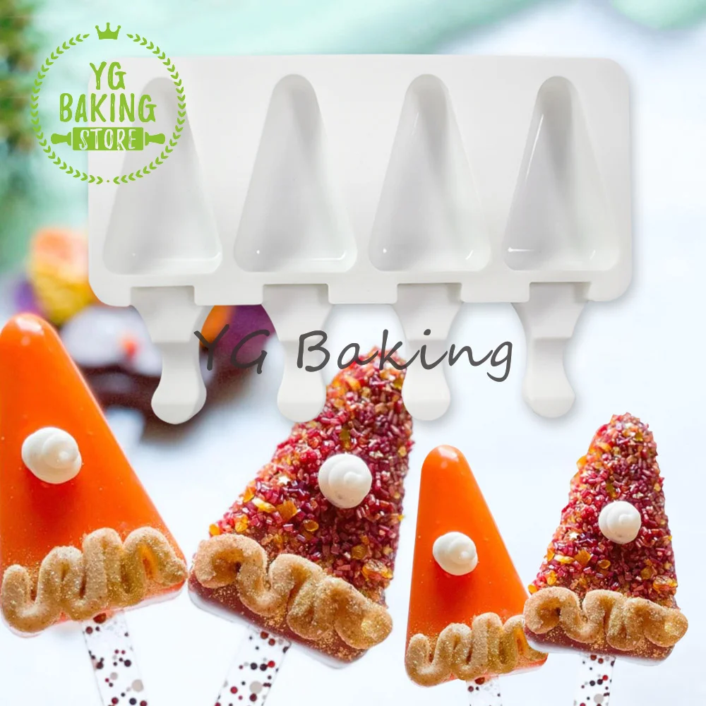 4 Cavities Ice Cream Mold Chocolate Mousse Mould Cake Decorating Tools Summer 3D Snacks Tool Kitchen Accessories Bakeware