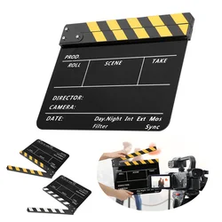 Acrylic 30x25cm Clapperboard Director Movie Clappers Film and Television Photography Prop Acrylic Clapperboard Film Clapperboard