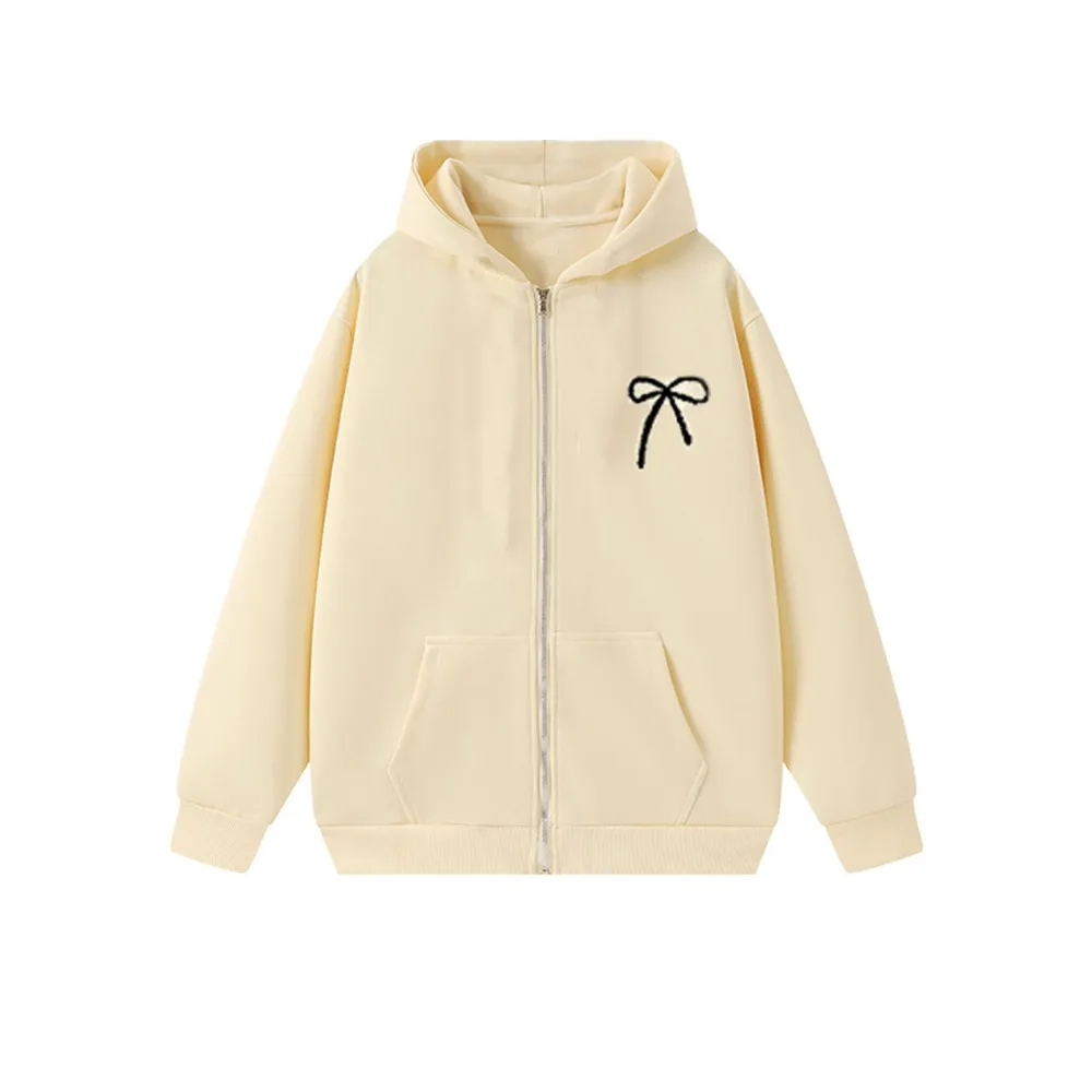 

Fashion Sweet Bow Girl Bowknot Hoodie Child Long Sleeve Teens Autumn Hoodie Loose Coat Y2k Coat Girls Students