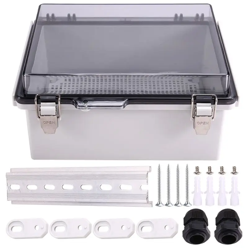 

AT13 Outdoor Wifi Enclosure Weatherproof Locking Outdoor Wifi Box Waterproof Switch Router Enclosure Box 8.7X6.7X4.3Inch