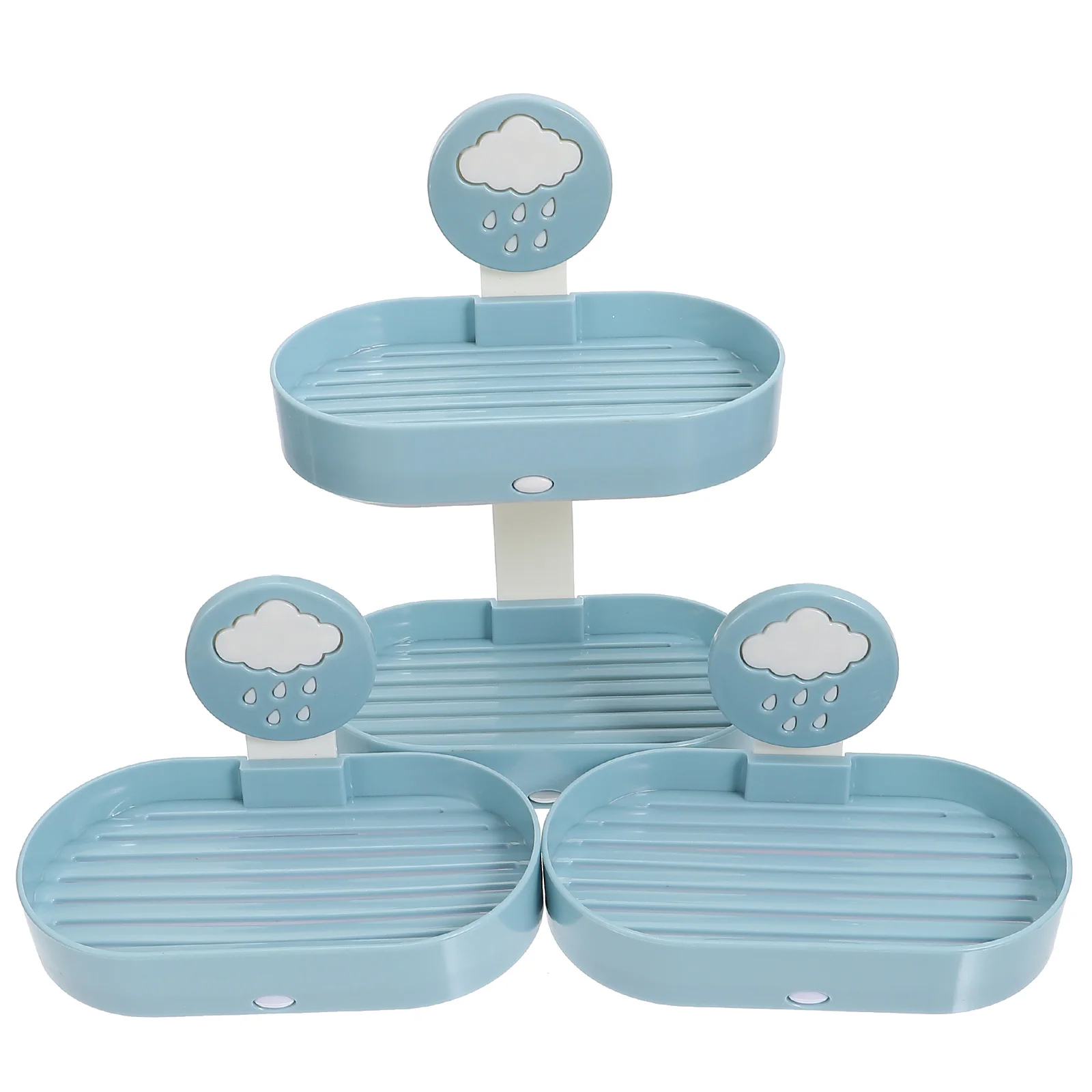 

3pcs Wall Mounted Soap Dish PP Material Punch Free Drainage Tray Practical Holder for Bathroom Kitchen Shower Room