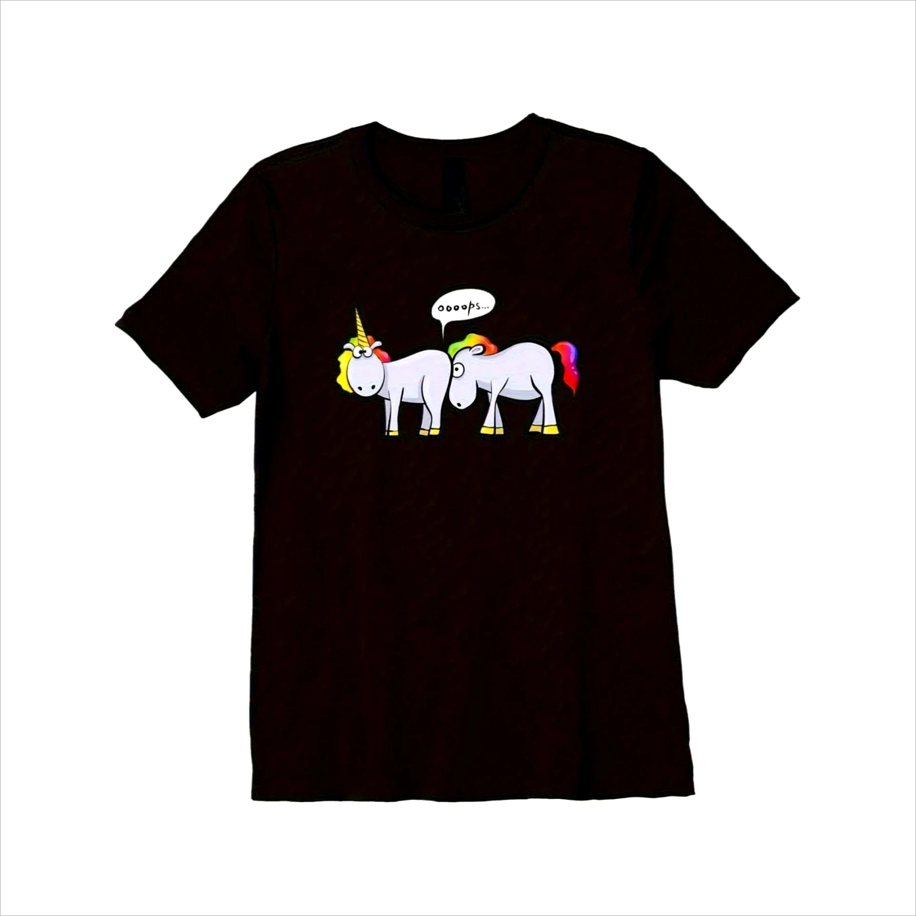 Funny Unicorn Pooping Rainbow Women's T-shirt Summer Casual Crew Neck Tee Daily Breathable Harajuku Short Sleeve Aesthetic Top