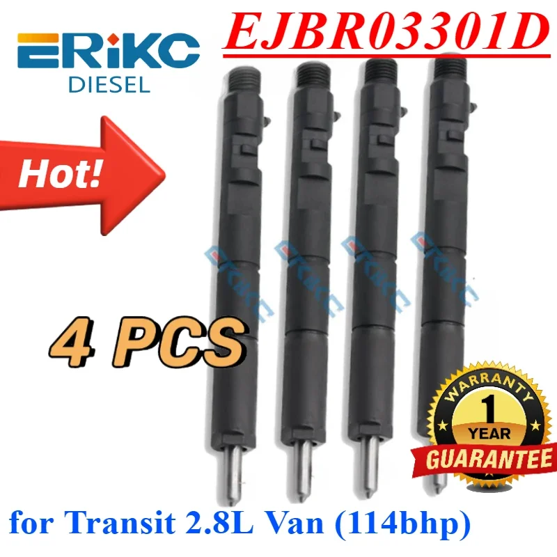 4PC EJBR03301D 3301D Common Rail Injector EJBR 03301D Diesel Spray Nozzle for Delphi JMC Transit 2.8L Van (114bhp) ejbr003301d