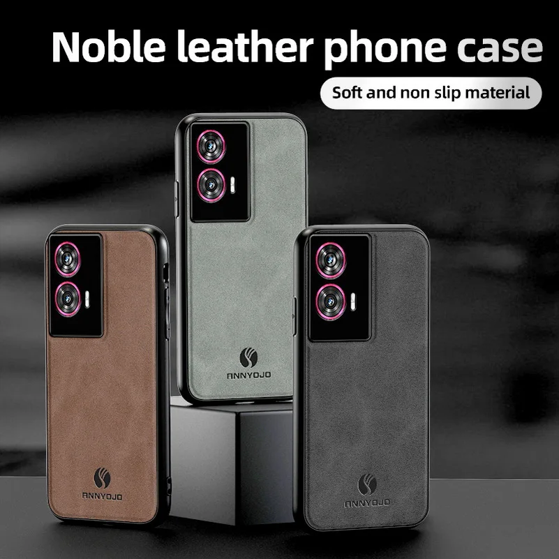 Matte Plain Leather Case For Moto Edge 50 Fusion Edge50 Ultra 50 Pro EDGE 40 Neo Edge 2023 Built-in Metal Car Mount Holder Cover